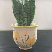 Cache pot italien décor floral