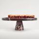 Marble cake stand in Rosso Levanto.