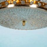 Midmod glass and brass suspension, Orrefors Sweden