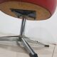 Pouf with storage function, red vinyl, chrome, Germany, 1960s