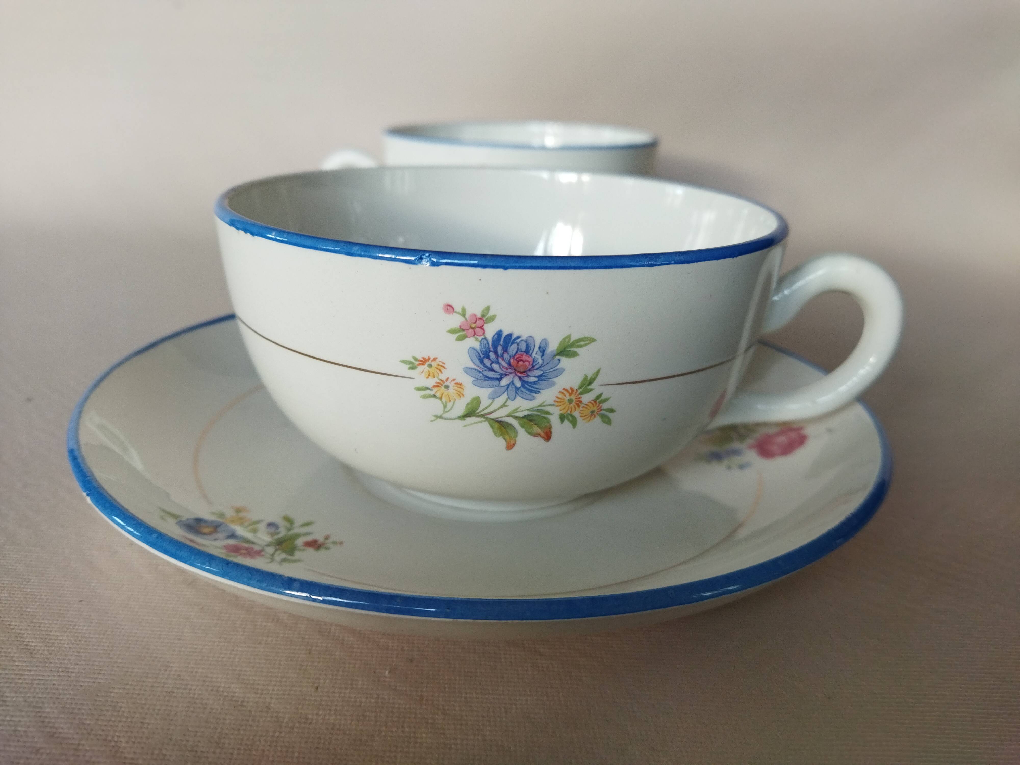 Two Salins earthenware lunch cups