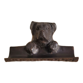 Bronze dog pencil holder