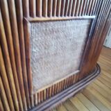 Wicker rattan counter bar 1970