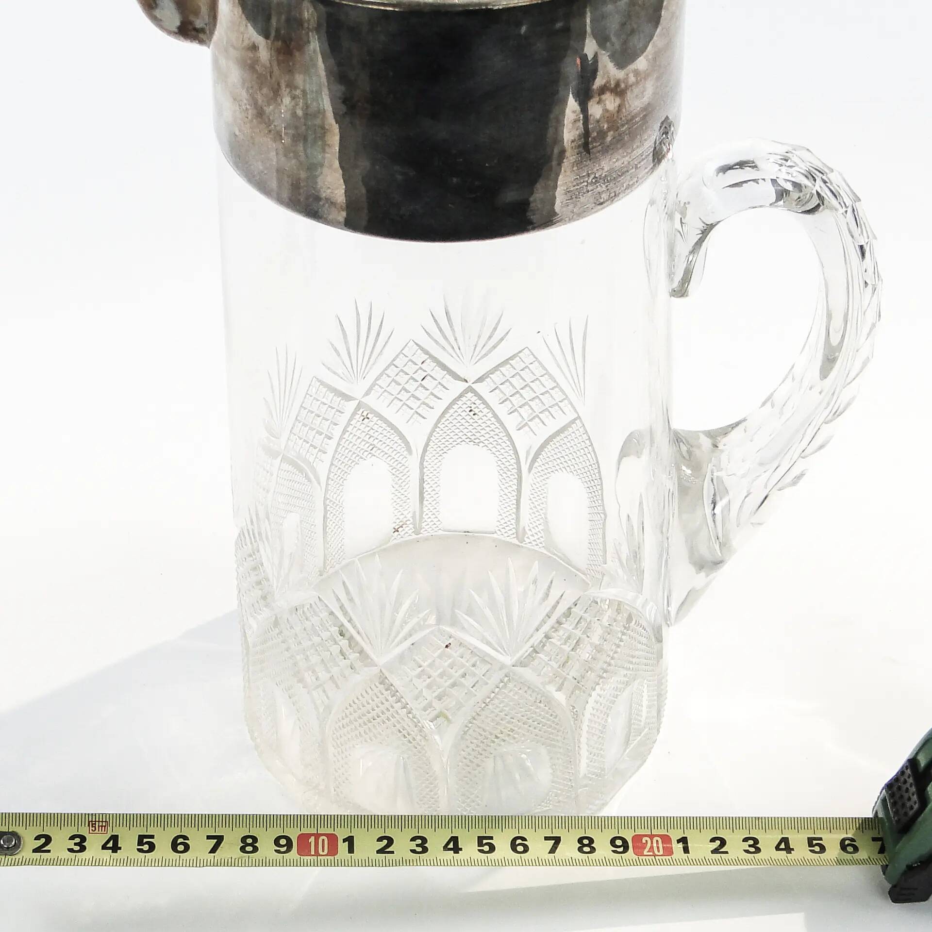 Art Deco wine jug, transparent glass, Germany, 1920s