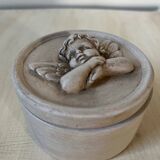 Religious ceramic cherub box