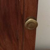 Key box in wood and brass and central motif representing a sailor's anchor