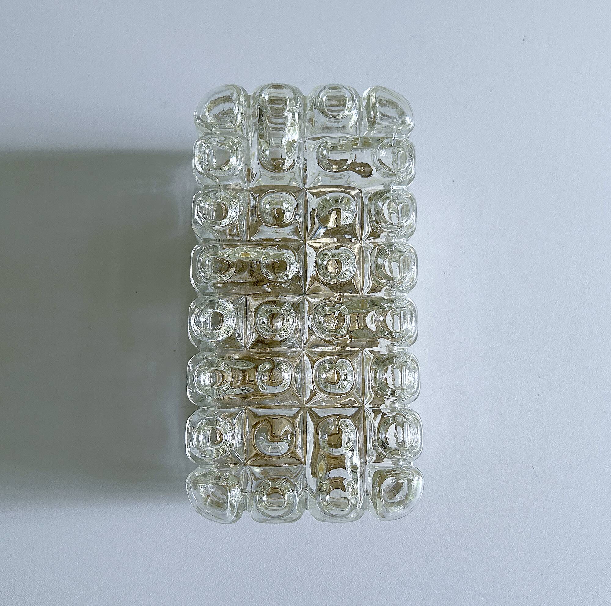 Applique vintage en verre à bulles