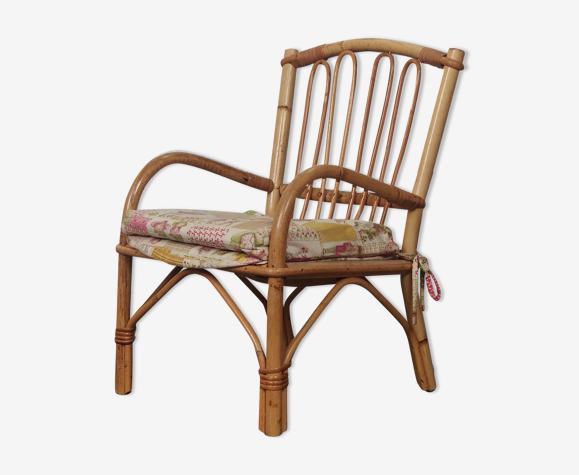 Fauteuil enfant rotin vintage