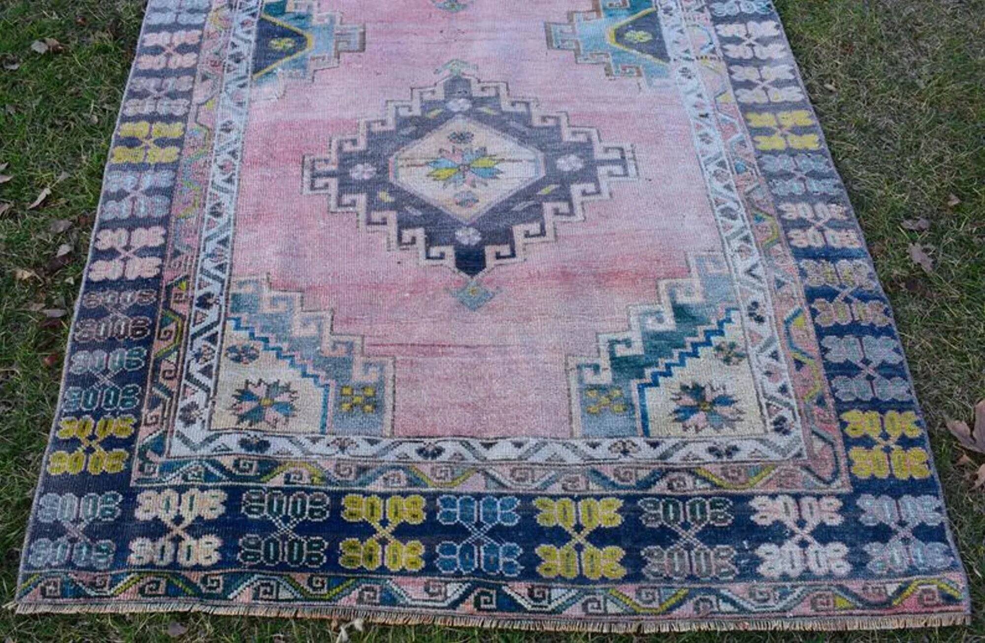 Vintage Turkish hallway rug 135x330 cm