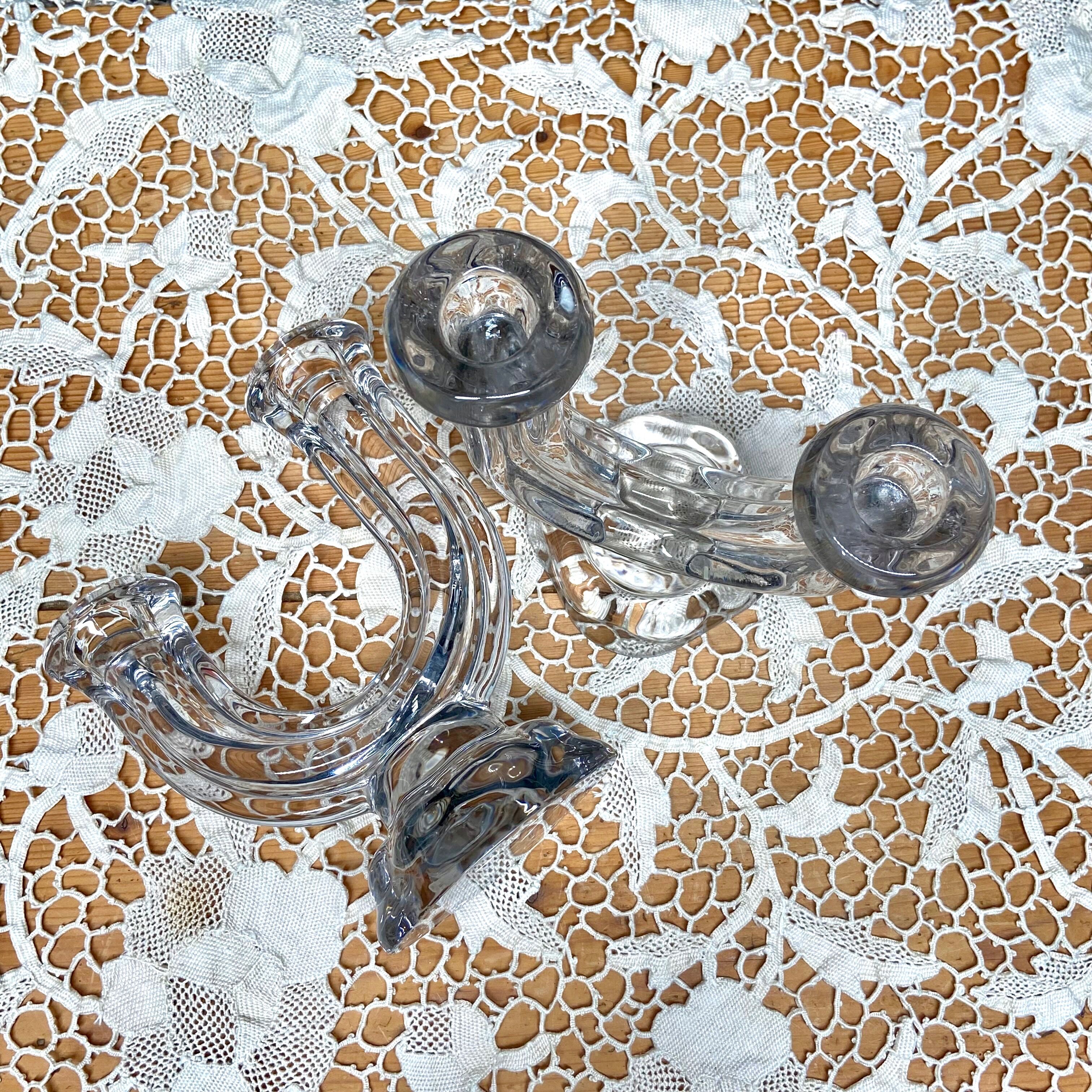 Pair of art deco crystal chandeliers