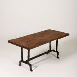 Coffee table in wood and wrought iron