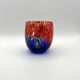Set of 6 blown glass glasses with Effetre Murano murrine.