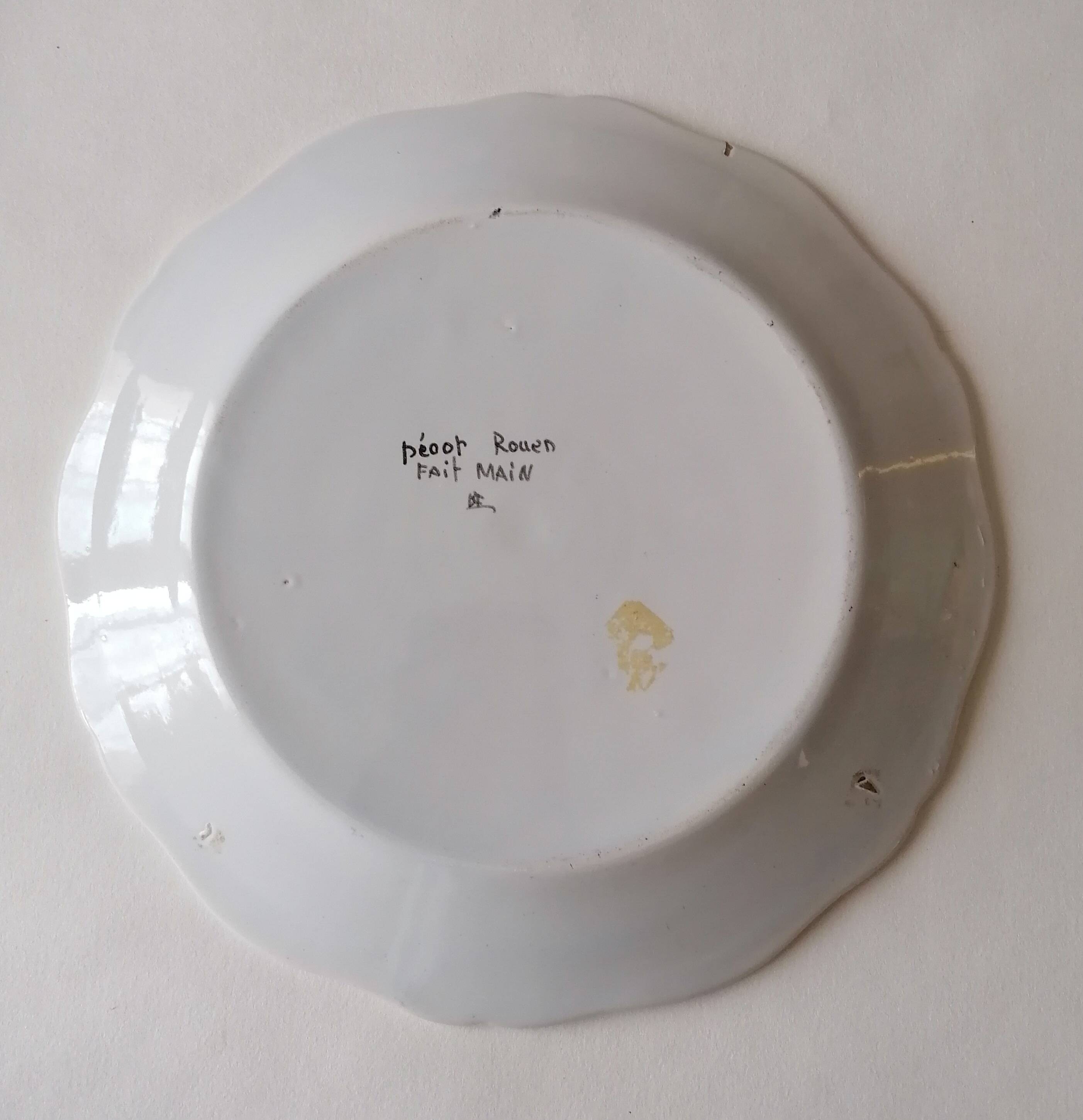 Assiette faïence Rouen