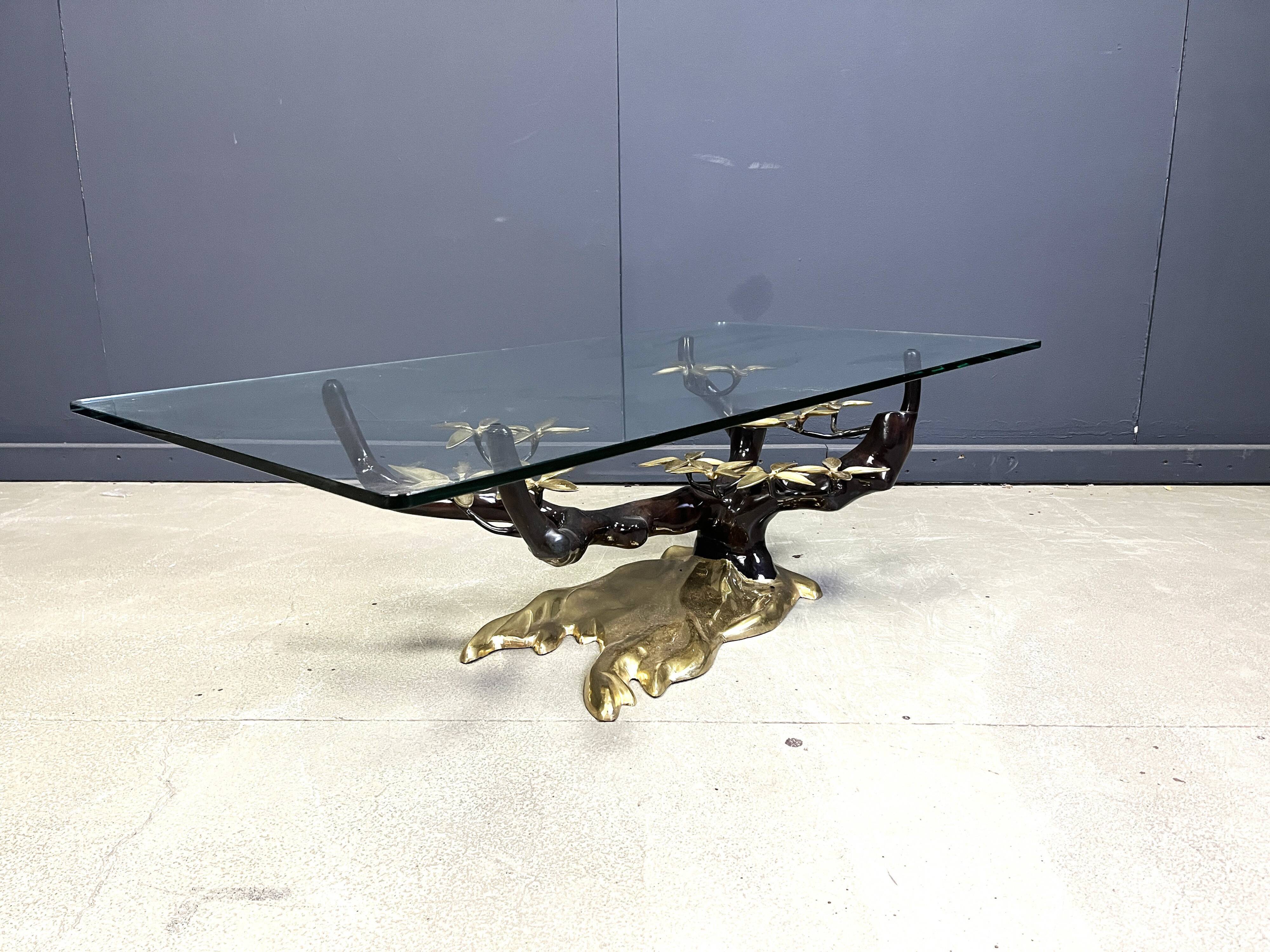 Brass bonsai coffee table by Willy Daro, 1970s