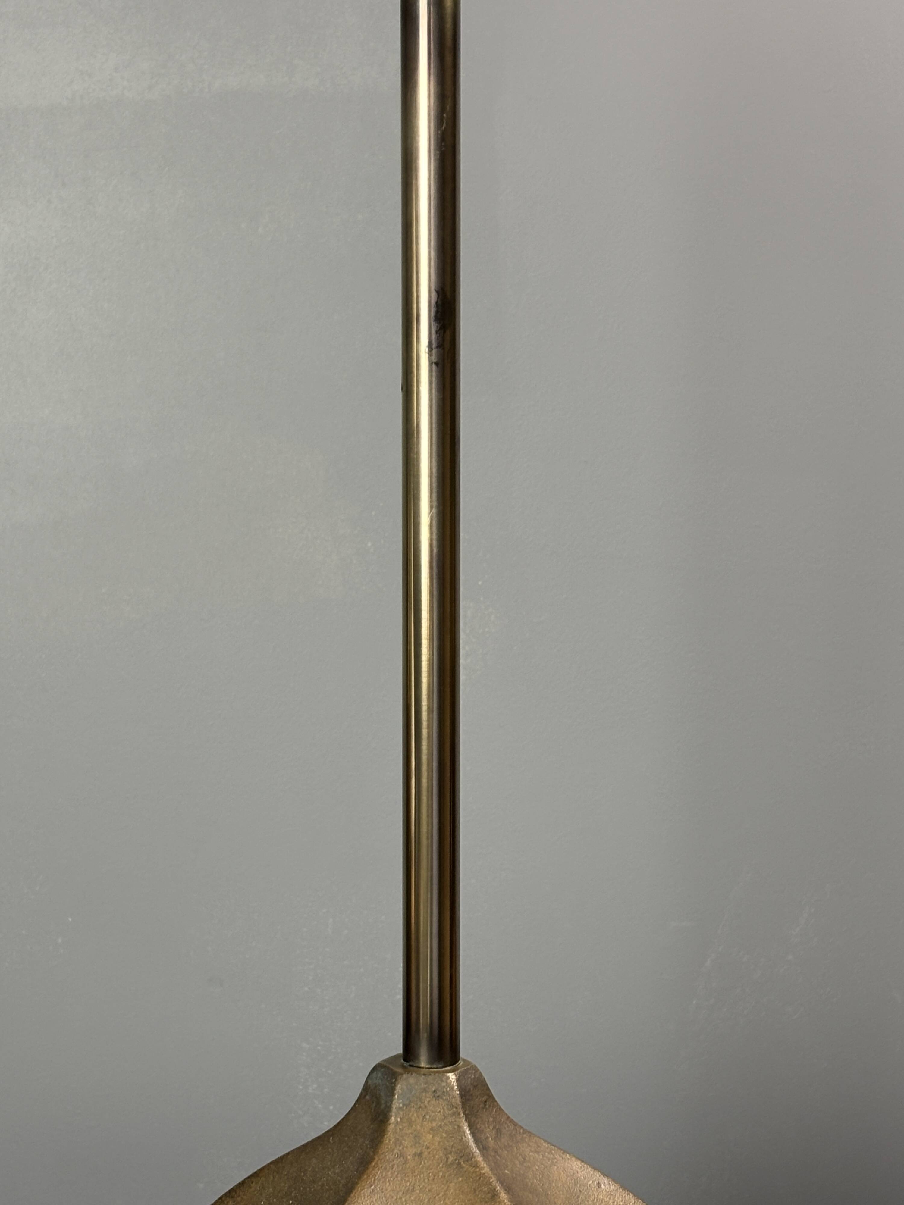 Large Dutch Brutalist Bronze Cocoon Table Lamp, 1990s