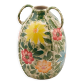 Vase en ceramique motif floral 23cm