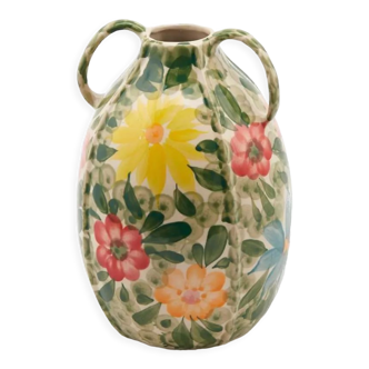 Vase in ceramic floral motif 23cm