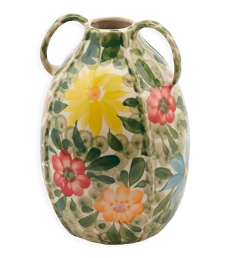 Vase en ceramique motif floral 23cm