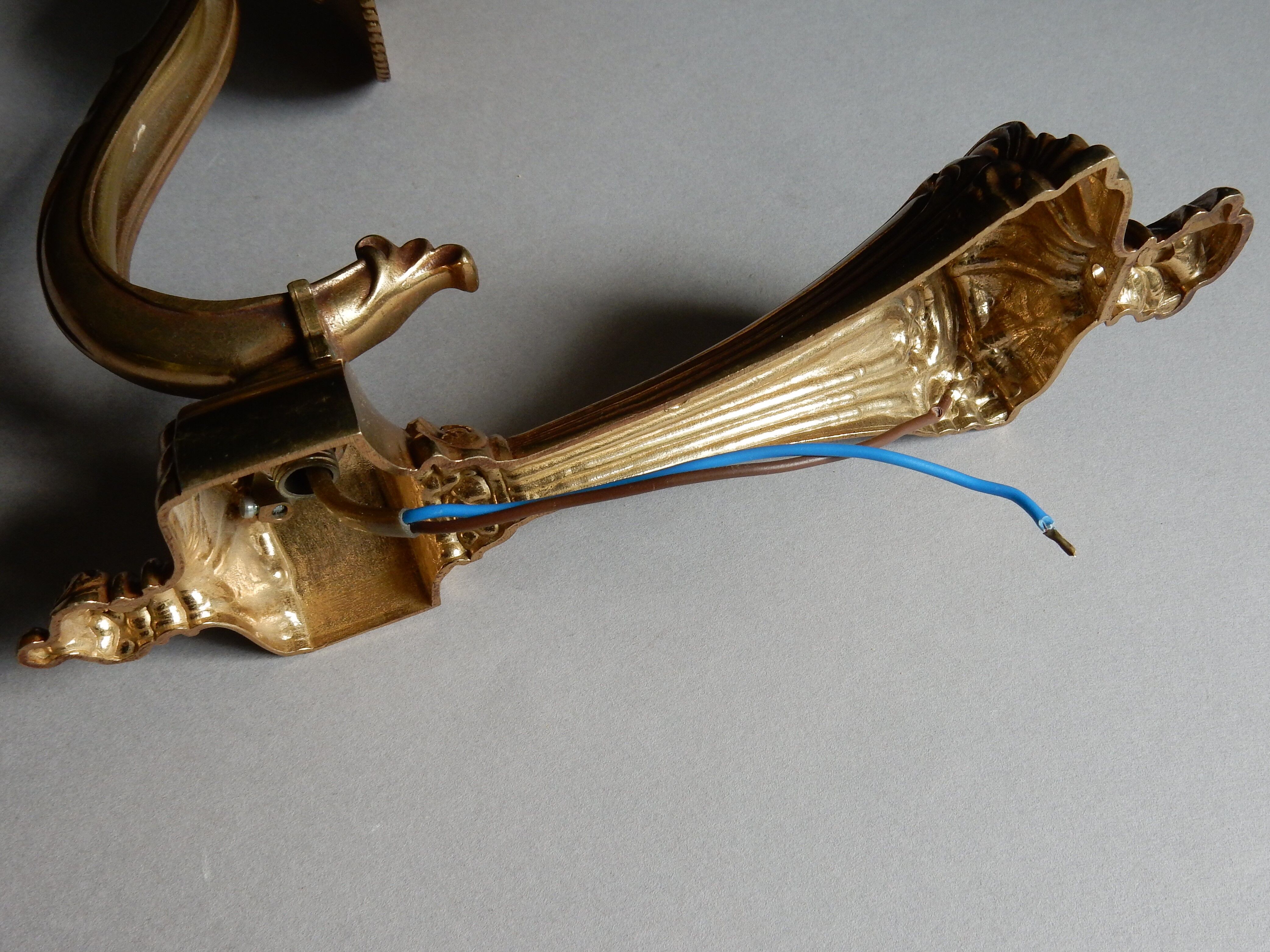 Brass wall lamp chandelier a flame
