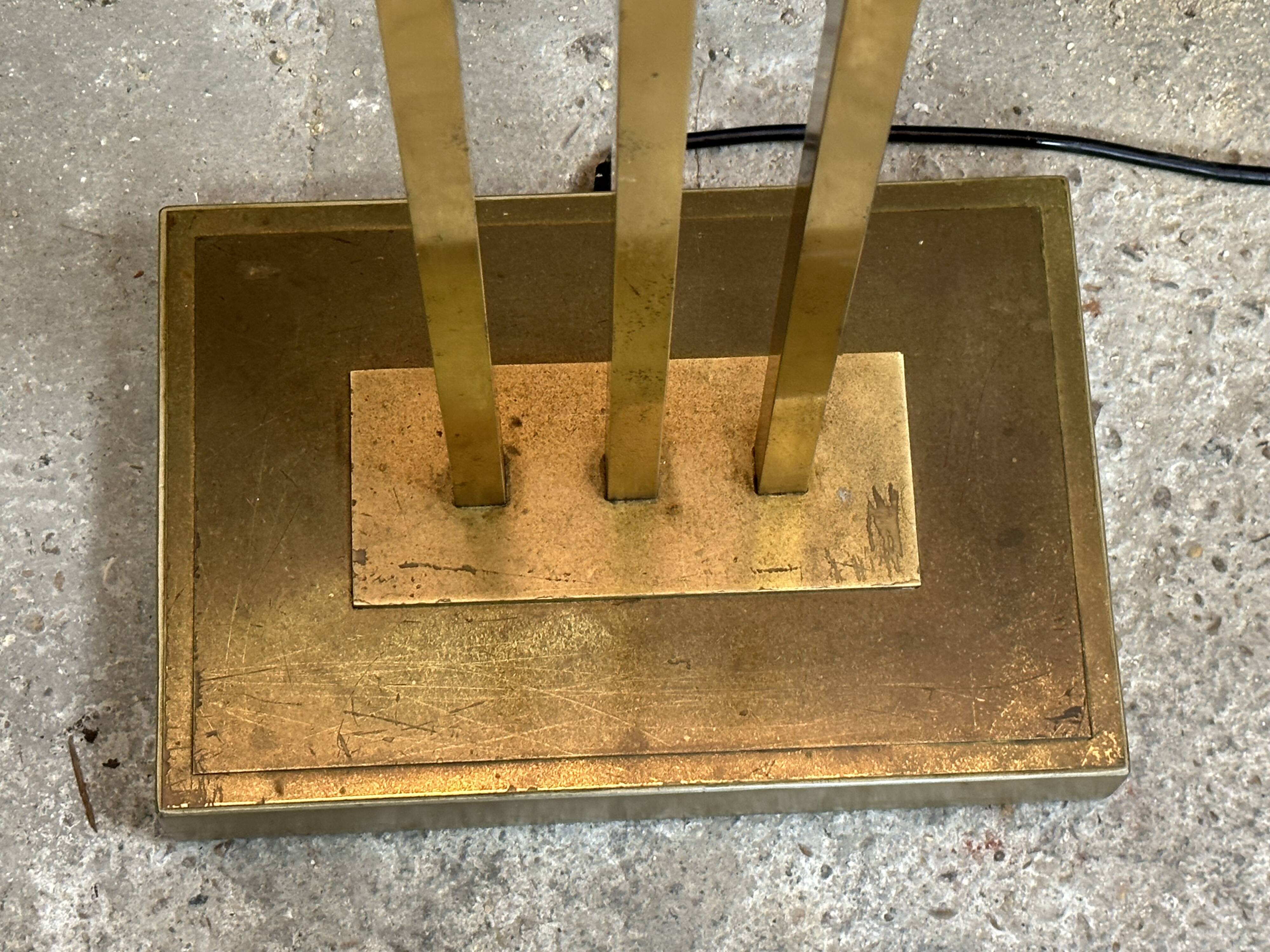 Vintage 80'S halogen floor lamp in gilded brass