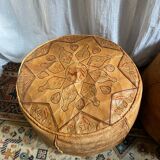 Pair of leather poufs