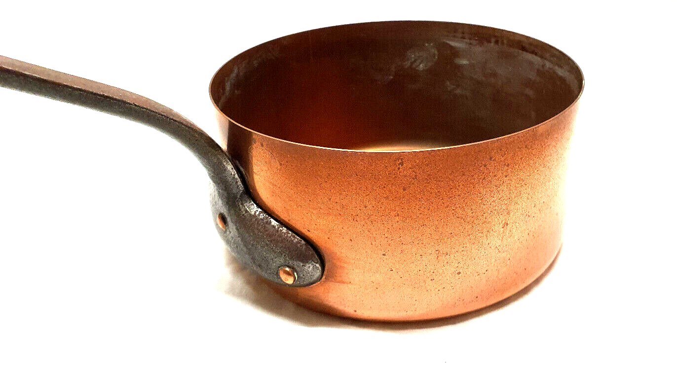 Serie of 4 old copper pans metals Vesoul
