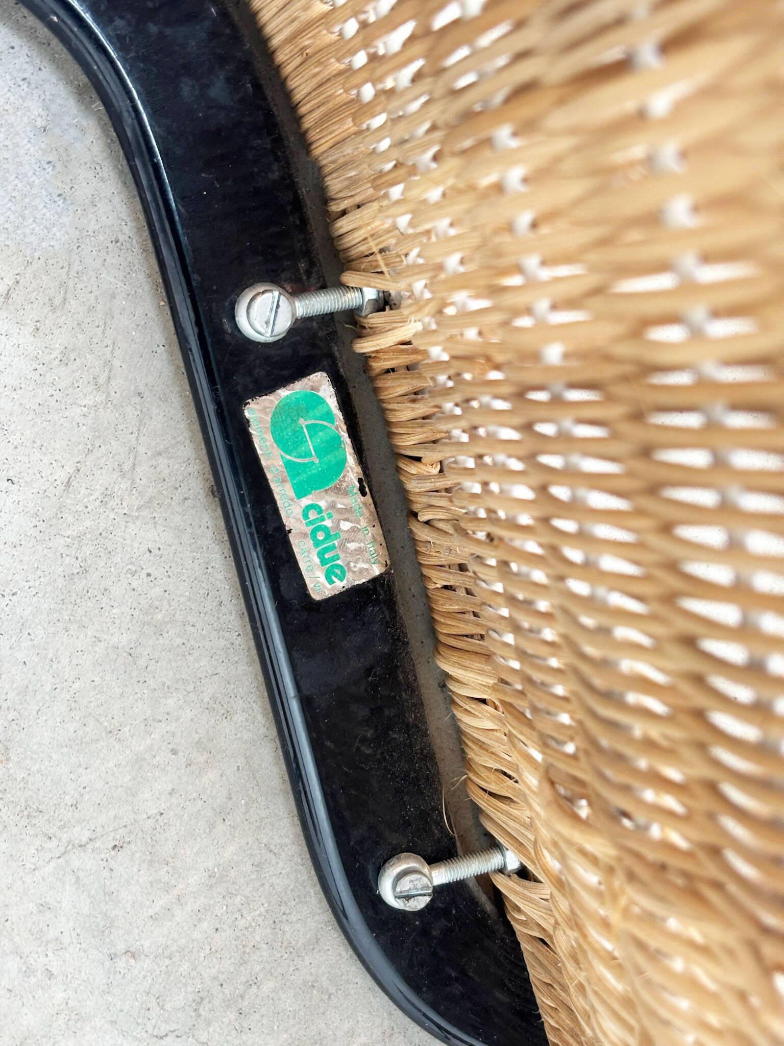 Set of six Cidue rattan dining chairs