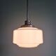 Art Deco pendant light in white opaline glass, 1930s