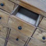 Large German Pine Industrial Apothecary / Shop Cabinet, 1950s