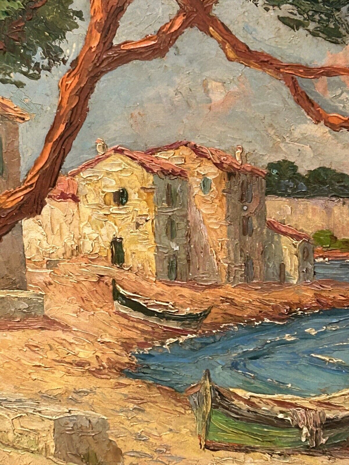 Oil on isorel, mediterranean, marine signed impressionist henri bargin