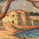 Oil on isorel, mediterranean, marine signed impressionist henri bargin