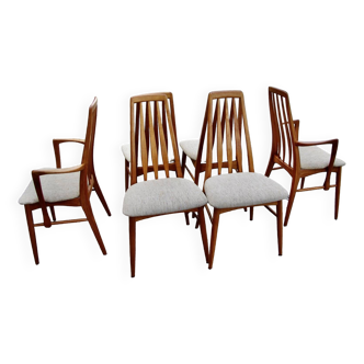 Ensemble de 4 chaises et une paire de fauteuil vintage eva par nils koefoed
