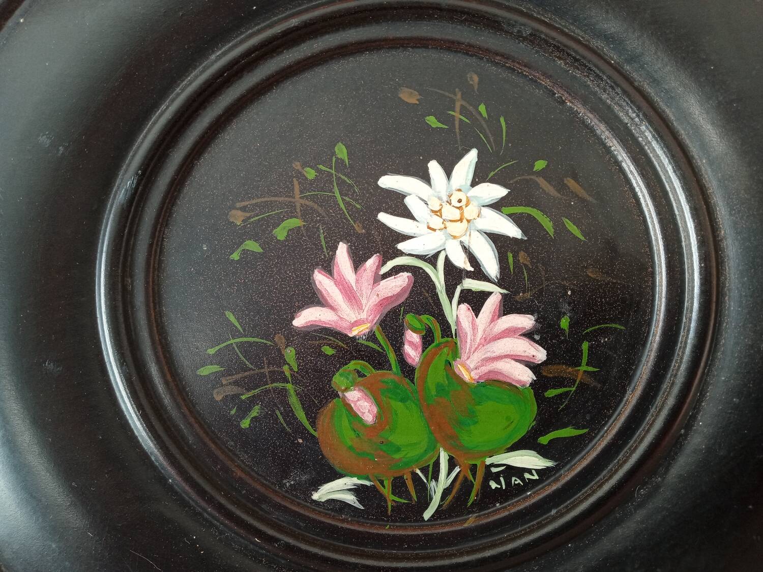 Signed floral painting