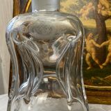 Antique engraved pinched crystal decanter