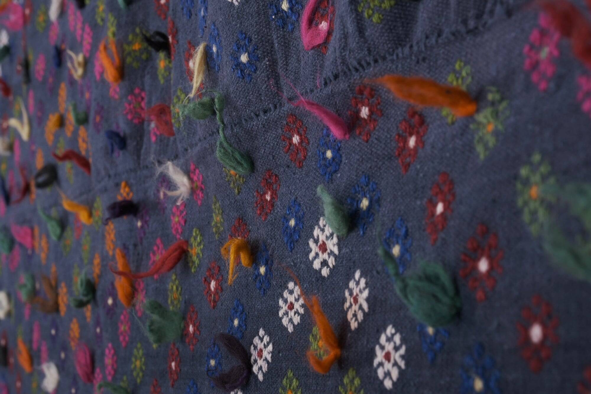 Vintage hand-embroidered textile 203x300 cm
