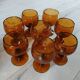 8 amber bubble wine glasses