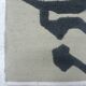 Contemporary Artistic Handmade Rug in Beige with Black Calligraphic Pattern