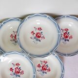 6 hollow plates Digoin Sarreguemines Nina Rosa 210431