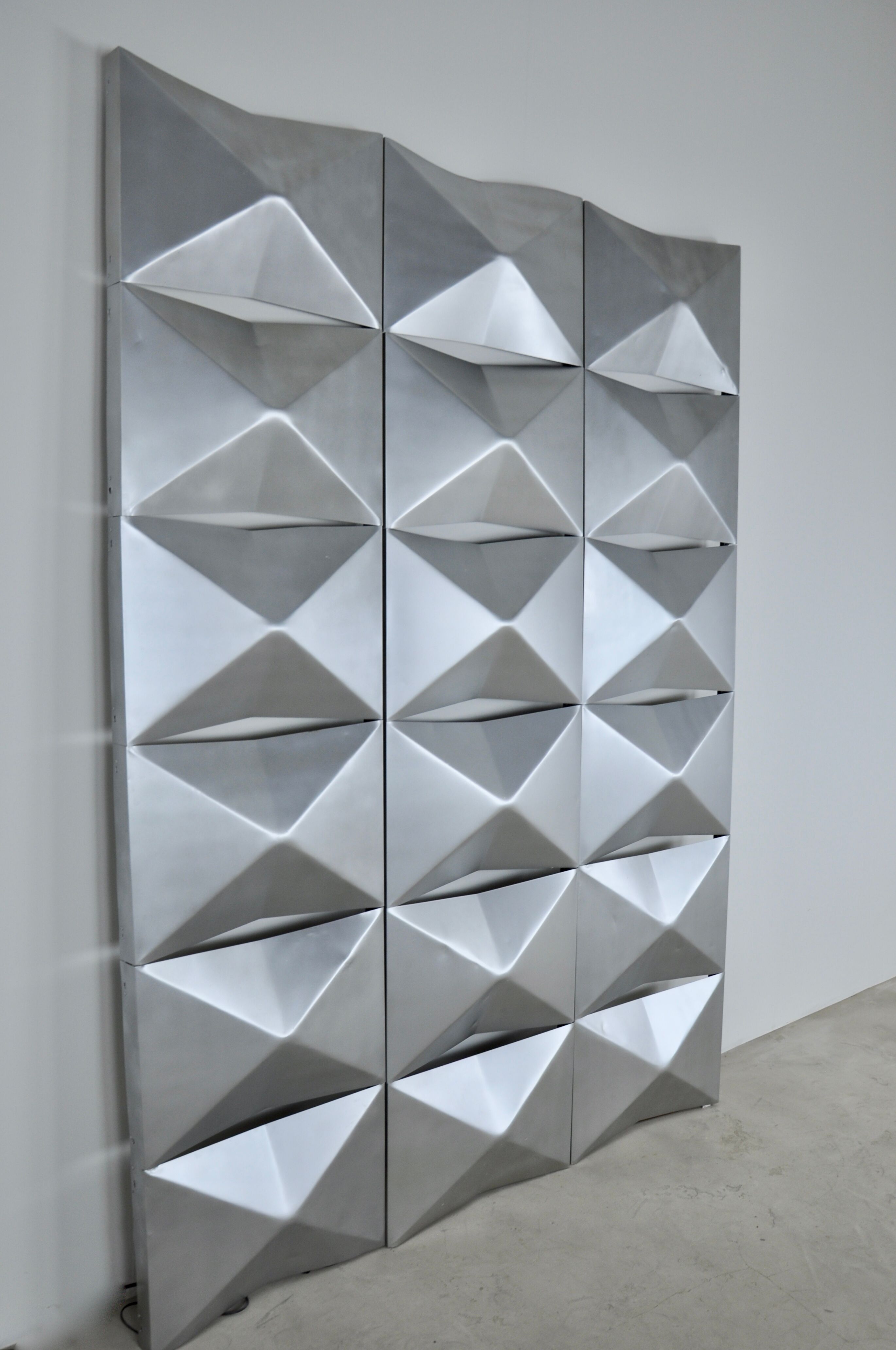 Aluminium modular wall mounted light panels 1960s