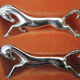 6 metal horse knife holders