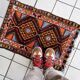 Handmade vintage Turkish Yastik rug 54cm x 80cm, 1950s
