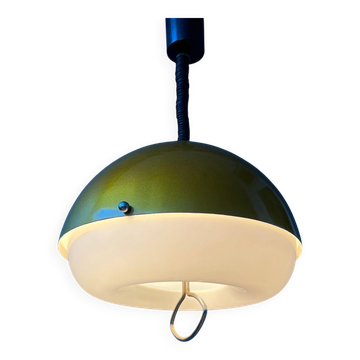 Mid-Century gold glitter suspension - Space Age pendant lamp - metallic moon light fixture