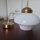 Art deco suspension opaline white and brass