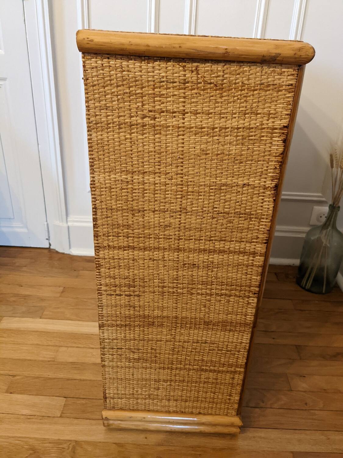 Rattan and wicker chest of drawers