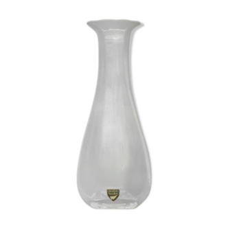 Vase en verre du milieu du siècle avec signature