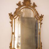 Mirror with wooden glazing beads, gold, 19th century, Italy