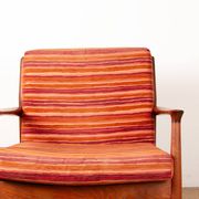Pair of Danish armchairs in solid teak and fabric, Svend Aage Eriksen 1960.