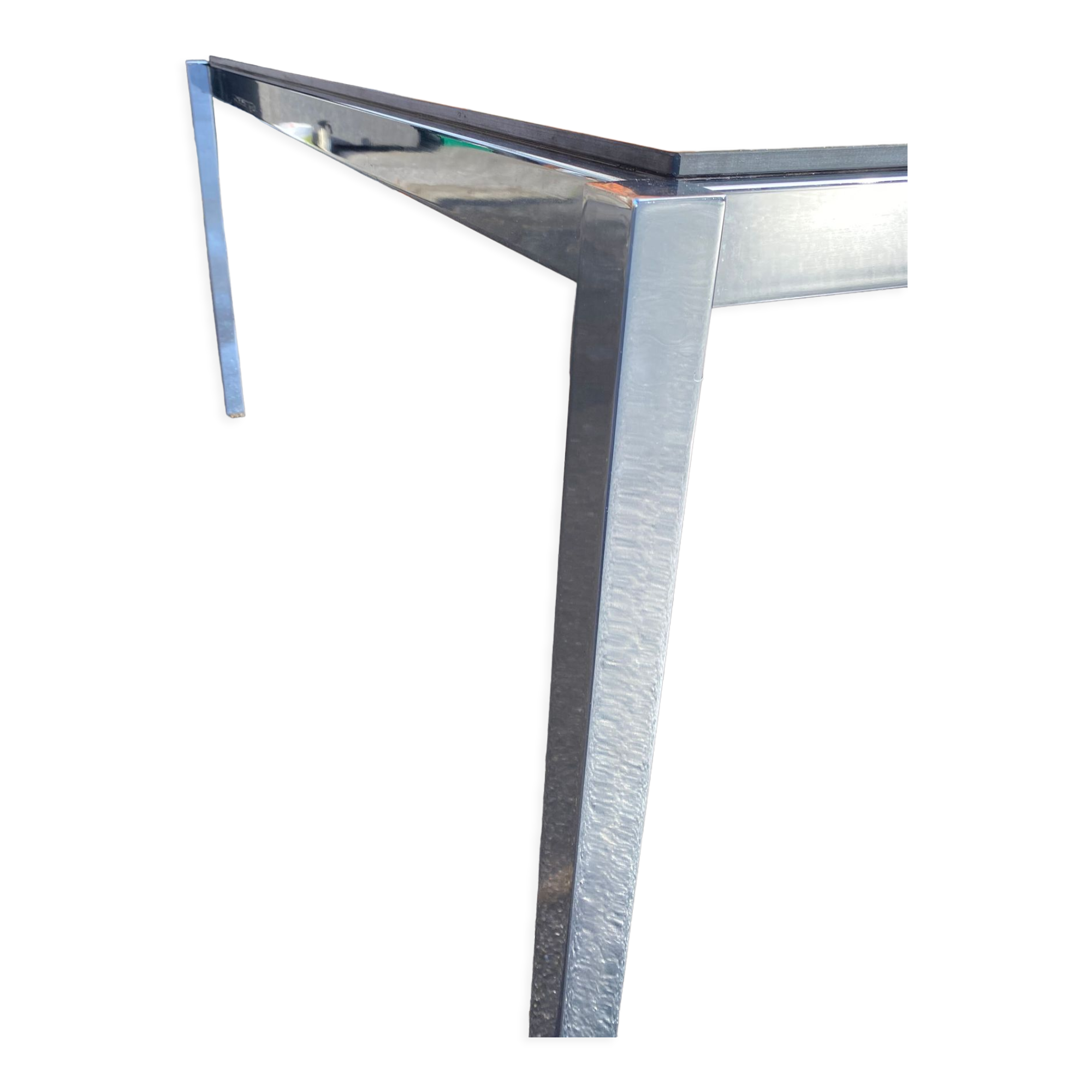 Dining table in unemployment and smoked glass 70'