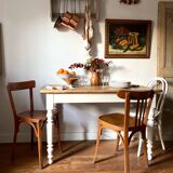 Antique walnut table for 4 people.