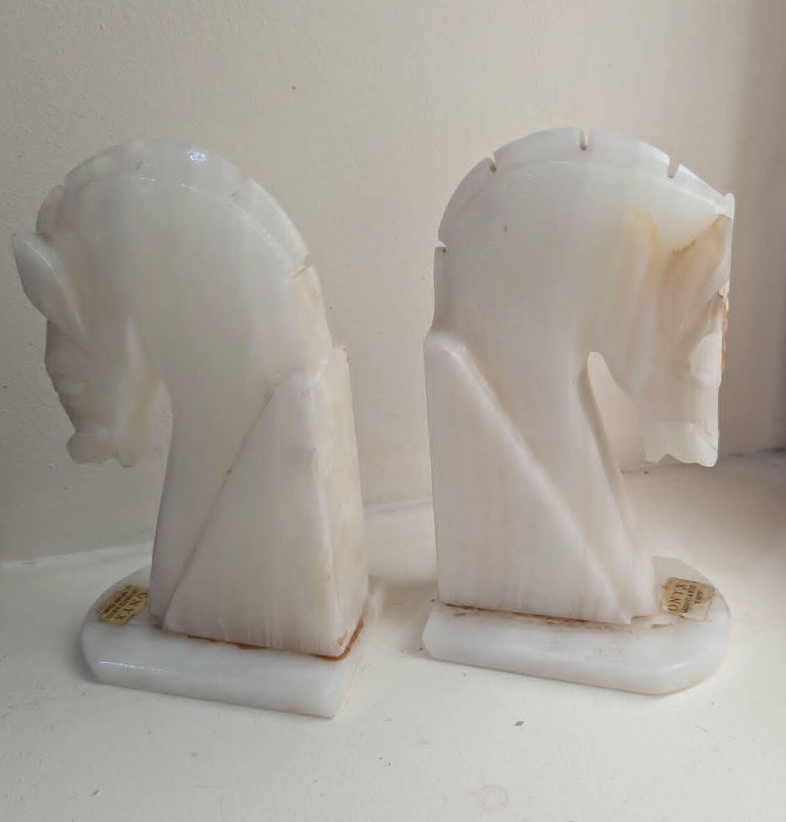 Pair of bookends in Onyx from the 1960s.